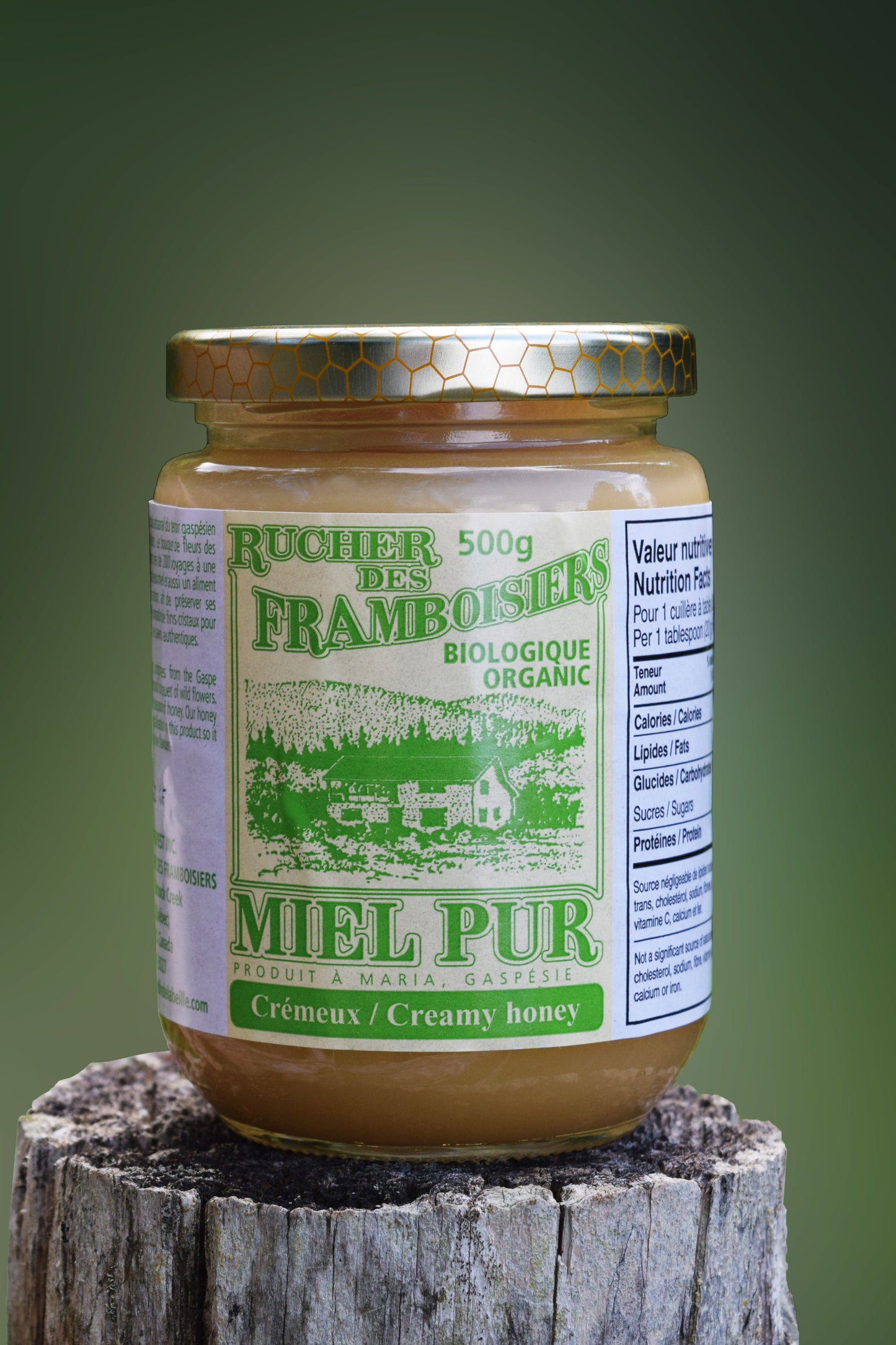 Miel crémeux biologique naturel du Québec à texture lisse et tartinable