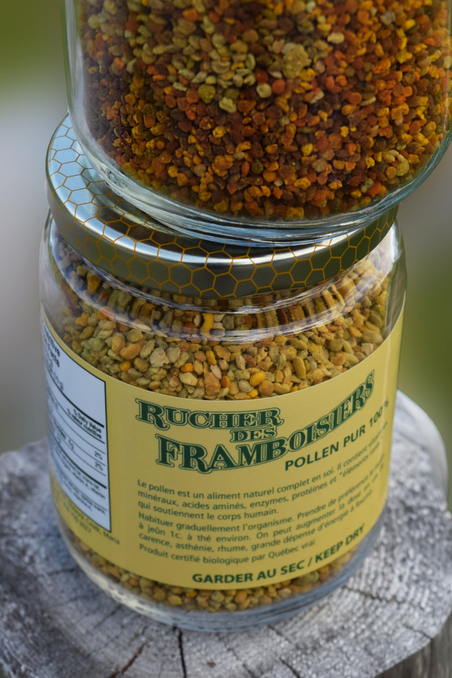 Pollen d'abeille biologique du Québec
